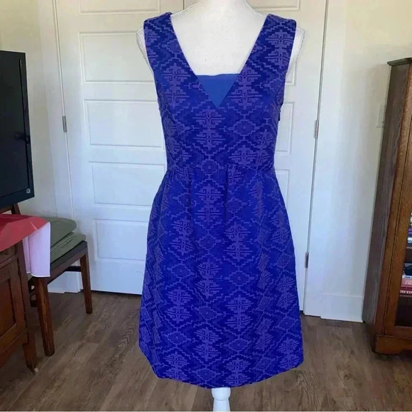 Anthropologie Maeve Dress Size 2 Gorgeous Ink Blue With Purple ❤️ - Picture 13 of 13